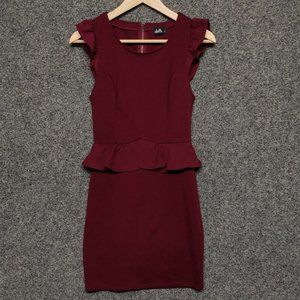 Dotti Womens Dress Size 8 Red Sleeveless Zip Up Stretch Viscose Polyester